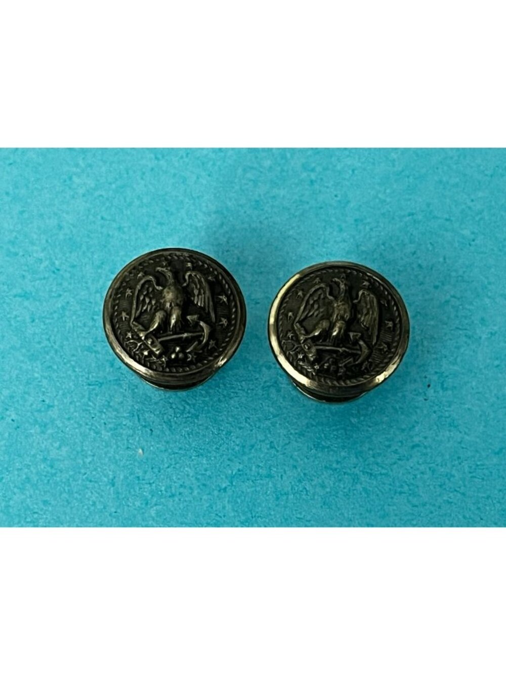 WWII WW2 US Navy Naval Hat Buttons Pair